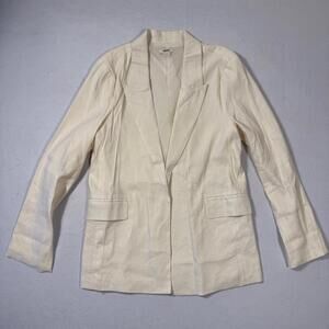 Jason Wu Cream Linen Blend Blazer Jacket Women’s Size 4 Cream EUC